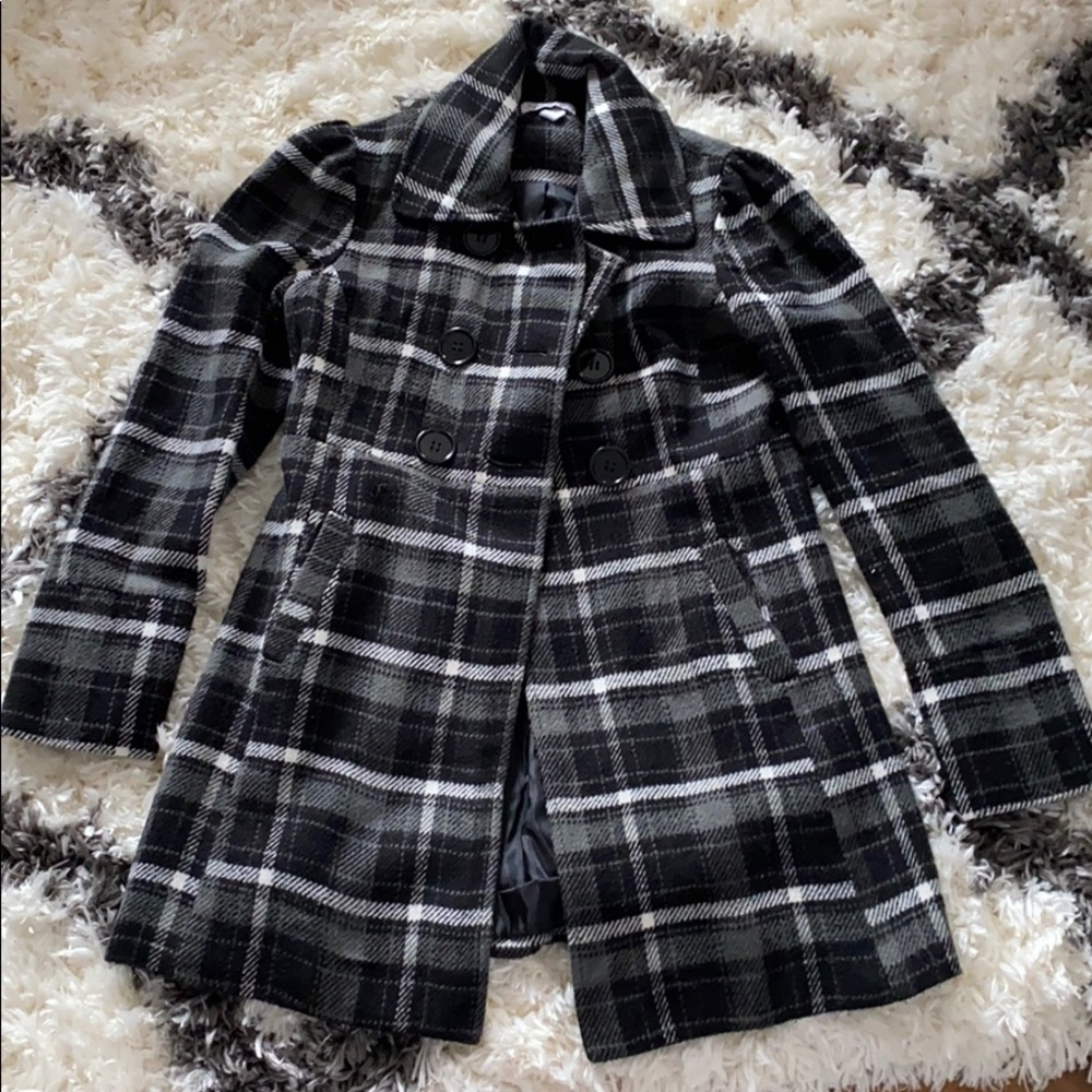 Speechless Plaid Peacoat